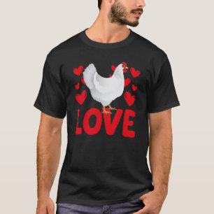 バレンタインデー ハート 愛 ニワトリ 動物 女性 Tシャツ