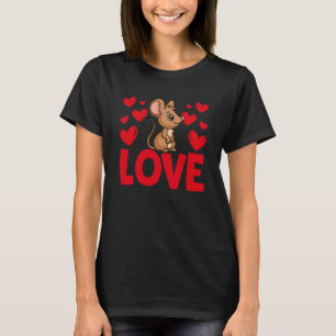 バレンタインデー ハート 愛 ラット 動物 女性 1 Tシャツ