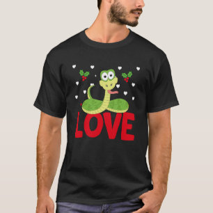 バレンタインデー ハート 愛 蛇 動物 女性 1 Tシャツ