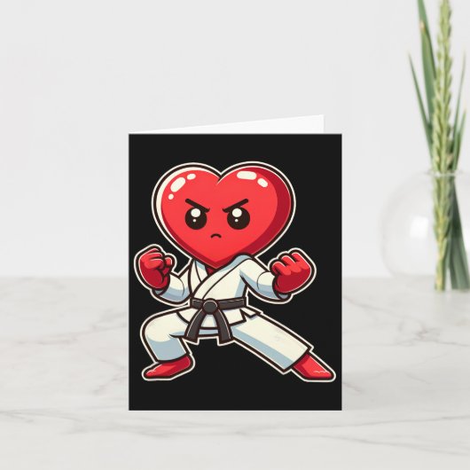 バレンタインデー ハート 空手 テコンドー MMA 武術 カード (正面)
