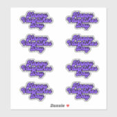 バレンタインデー パープル フォント 大型ステッカー シート シール (シート)