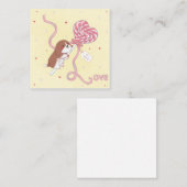 バレンタインデー: ビーグル & ハートのラッパポップ ノートカード (正面/裏面)