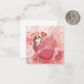 バレンタインデー：ビーグル、ハート & ライト ノートカード (正面/裏面インサイチュ)