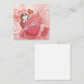 バレンタインデー：ビーグル、ハート & ライト ノートカード (正面/裏面)