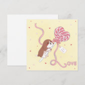 バレンタインデー：ビーグル＆ラッパの杖 シーズンカード (正面/裏面)