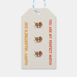 バレンタインデー「ピザとフライドポテトのマッチ」 ギフトタグ