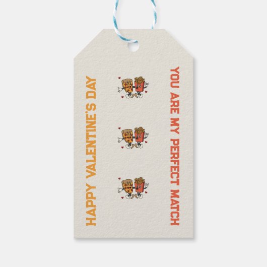 バレンタインデー「ピザとフライドポテトのマッチ」 ギフトタグ (裏面)