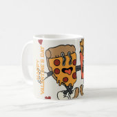 バレンタインデー「ピザとフライドポテトのマッチ」 コーヒーマグカップ (正面左)