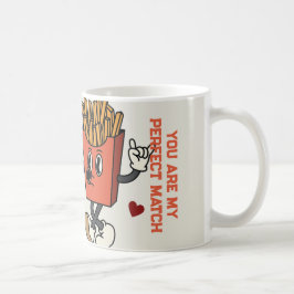 バレンタインデー「ピザとフライドポテトのマッチ」 コーヒーマグカップ