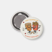 バレンタインデー「ピザとフライドポテトのマッチ」 マグネット (正面/裏面)