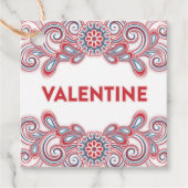 バレンタインデー(ピンクの花と渦巻き) フェイバータグ (正面)