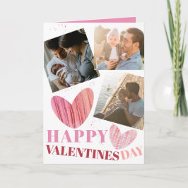 バレンタインデー ピンク モダンハート カード