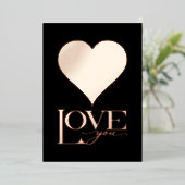 バレンタインデー，フォイルハート，愛 箔シーズンカード (立ち正面)