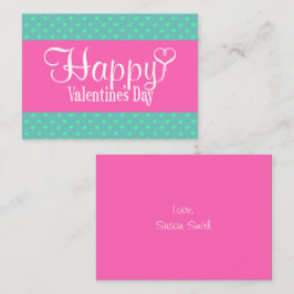 バレンタインデー フラット ノート カード(ピンク)