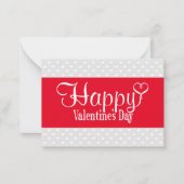 バレンタインデー フラット ノート カード（赤と白） (正面)