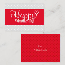 バレンタインデー フラット ノート カード(赤と白)