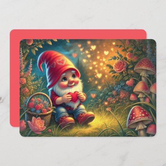 バレンタインデー フラット ホリデー カード (正面/裏面)