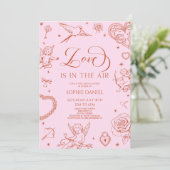 バレンタインデー ブライダルシャワー Love Is In The Air 招待状 (スタンド正面)
