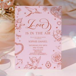 バレンタインデー ブライダルシャワー Love Is In The Air 招待状