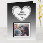 バレンタインデー ブラックオンブル フォトカード カード (黄色い花)