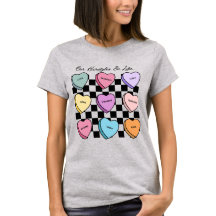 バレンタインデー ブラックヘア Tシャツ キャンディハート