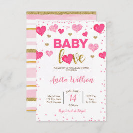 バレンタインデー ベイビー ラブ シャワー 招待状