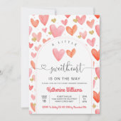 バレンタインデー ベビーシャワー 招待状 (正面)