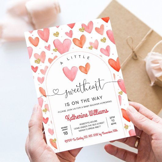 バレンタインデー ベビーシャワー 招待状