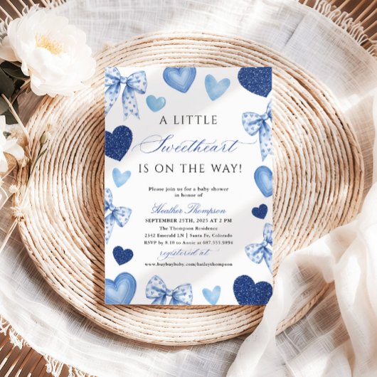 バレンタインデー・ベビーシャワー Little Sweetheart 招待状