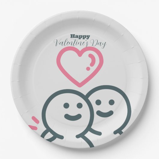 バレンタインデー ペーパープレート (正面)