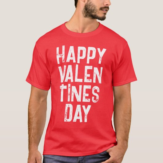 バレンタインデー ホワイトタイポグラフィ Tシャツ (正面)