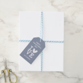 バレンタインデー&ホワイトラブハートカスタムギフトラベル ギフトタグ (より糸付き)