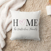 バレンタインデー ホーム ピンク ハート 家族名 クッション (ブランケット)
