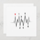 バレンタインデー マニュアル ギア スティック シフト ハート パルス 招待状 (正面/裏面)