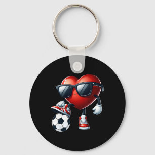 バレンタインデー メンズ おもしろハートサッカー キーホルダー