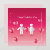 バレンタインデー モダン デザイン グリーティング シーズンカード (正面/裏面)