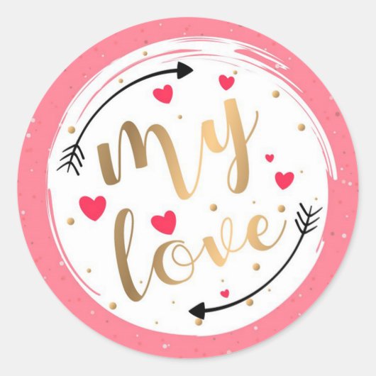 バレンタインデー ラウンドシール (正面)