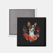 バレンタインデー ラットテリア 犬 マグネット (正面/裏面)