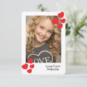 バレンタインデー ラブハート 授業 写真 サンキューカード (スタンド正面)