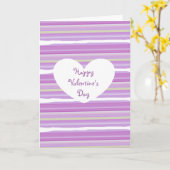 バレンタインデー ラブリー パープル ウォーターカラー カード (黄色い花)