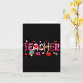 バレンタインデー　レオパード　ジョブ　チーム　カット　ティーチャーツールズ カード (黄色い花)