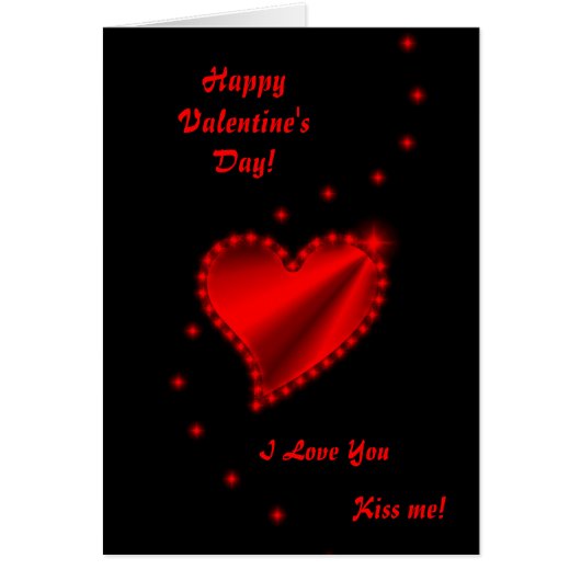 バレンタインデー – レッドレインボーハートオンブラック (正面)