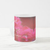 バレンタインデー – ロマンスと赤いバラ フロストグラスマグカップ (正面左)