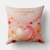 バレンタインデー – ロマンチックなハート装飾クッション クッション (裏面)