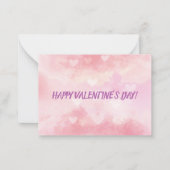 バレンタインデー ロマンチック ピンク ハート ノートカード (正面)