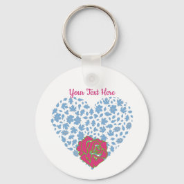 バレンタインデー ロマンチック ローズ ハートの掃き出し カスタム キーホルダー