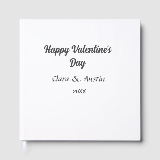 バレンタインデー 名前 日付 シンプル ミニマル ゲストブック (正面)