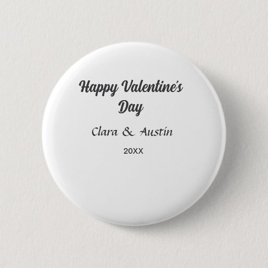バレンタインデー 名前 日付 シンプル ミニマル 缶バッジ (正面)