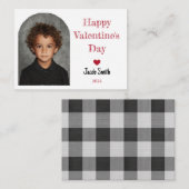 バレンタインデー 学校 写真 男の子 シンプル ノートカード (正面/裏面)