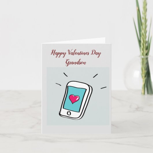 バレンタインデー 孫 折りたたみグリーティングカード カード (正面)